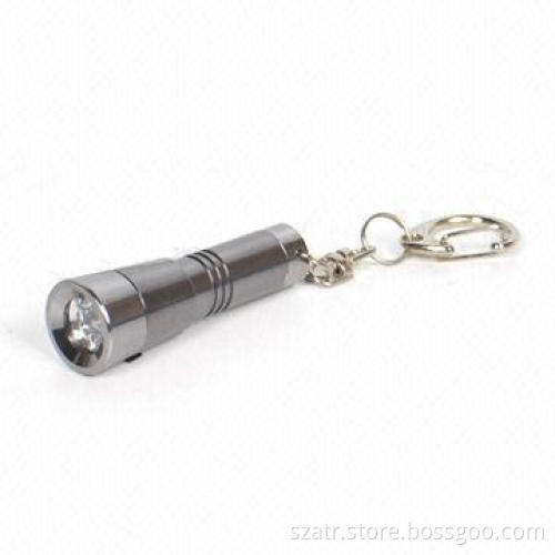 Flashlight with Keychain, Made of Material Aluminum